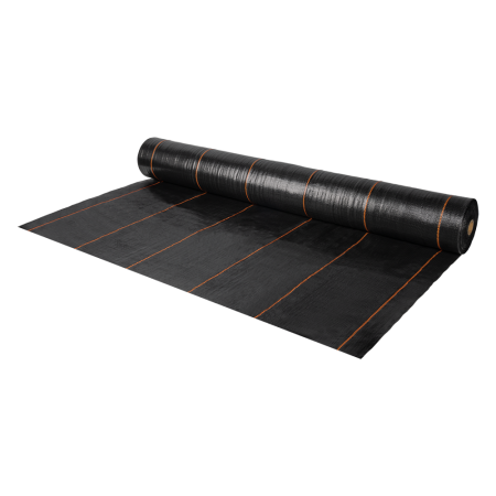 Diverse casa si gradina - Agrotextil Profesional Negru Heavy-Duty 90g 0.6x100m Bradas, Folie Tesuta Ultra-Rezistenta pentru Poteci si Solari