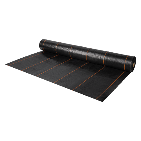 Diverse casa si gradina - Agrotextil Profesional Negru Heavy-Duty 90g 1.1x100m Bradas, Folie Tesuta Ultra-Rezistenta Anti-Buruieni Rola Mare
