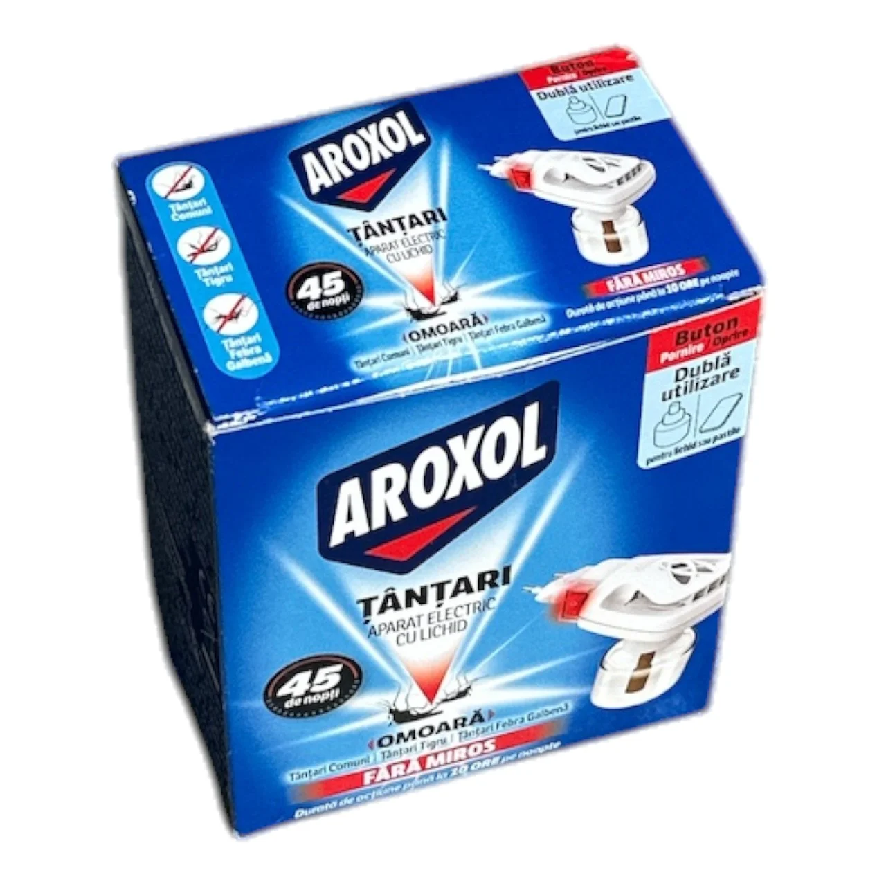 Aparat Electric Anti Tantari cu Rezerva Lichida Aroxol 45 Nopti, Kit Complet Insecticid de Prispa si Camera [1]