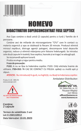 Bioactivator Fose Septice 2 Capsule Homevo - Solutie Superconcentrata [1]