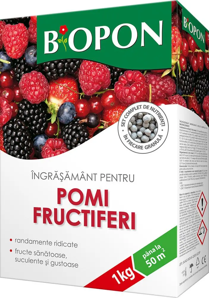 Ingrasaminte plante - CUTIE / KG - Biopon Ingrasamant pentru arbusti fructiferi 1kg