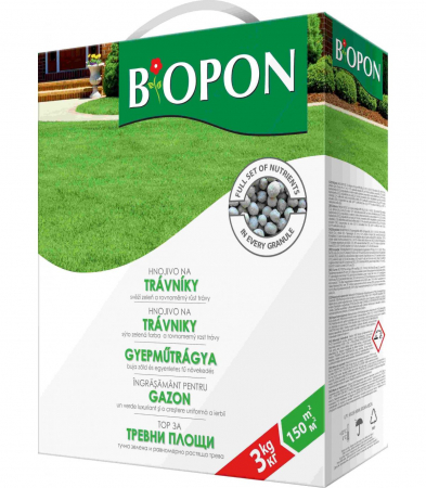 Ingrasaminte plante - CUTIE / KG - Biopon Ingrasamant pentru gazon 3 kg