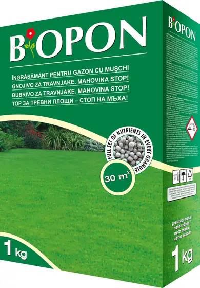 Ingrasaminte plante - CUTIE / KG - Biopon Ingrasamant pentru gazon cu muschi 1 kg