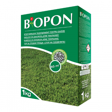 Ingrasaminte plante - CUTIE / KG - Biopon Ingrasamant pentru gazon impotriva buruienilor 1 kg