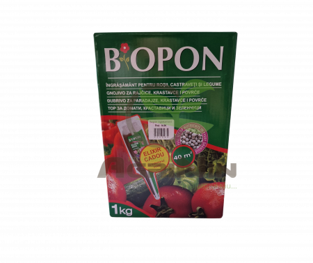 Ingrasaminte plante - CUTIE / KG - Biopon Îngrășământ pentru roșii, castraveți și alte legume 1 KG