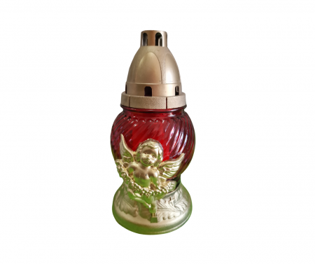 Candele / Rezerve / Lumanari - Candele Sticla cu Ingeras (cod: 5374) - Rosu