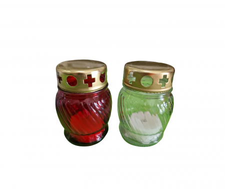 Candele Sticla (cod: 5371) - Alb/transparent [2]