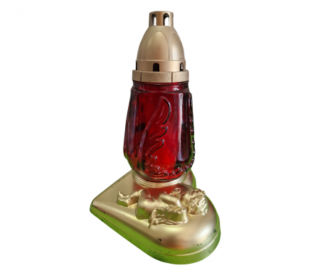 Candele Sticla cu Ingeras (cod: 5375) - Rosu [1]