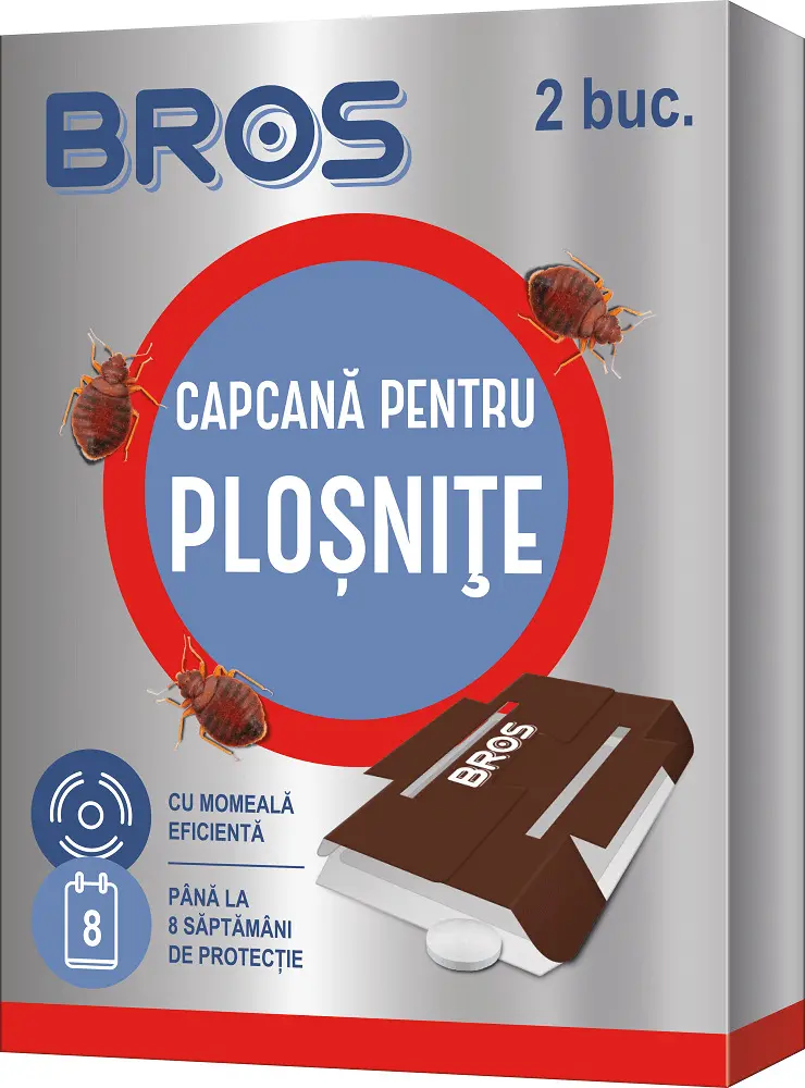 Insecticid - Capcana pentru plosnite de pat BROS - Set 2 bucati - Monitorizare si Combatere