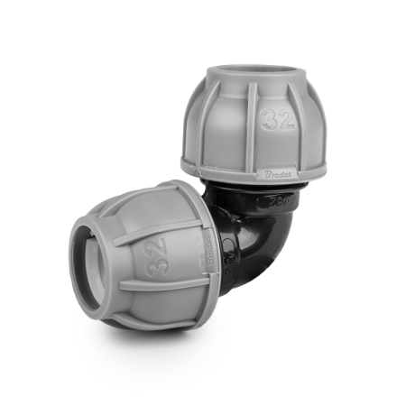 Casa, Gradina - Cot Compresie pentru Teava PE, 20 mm x 20 mm, PN10, Bradas