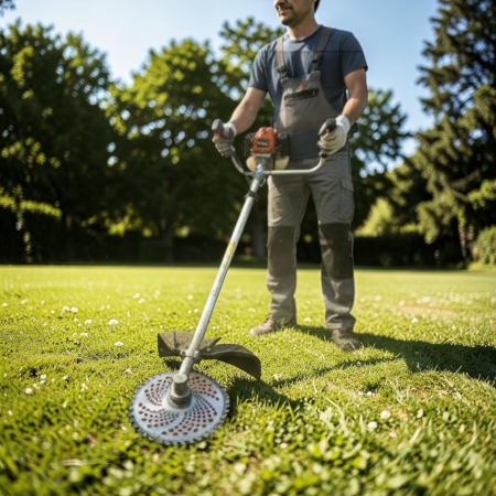 Disc Motocoasa Bombat cu Pastile Widia 40T, Cutit Circular de Defrisare Eficienta si Protectie Sol [3]