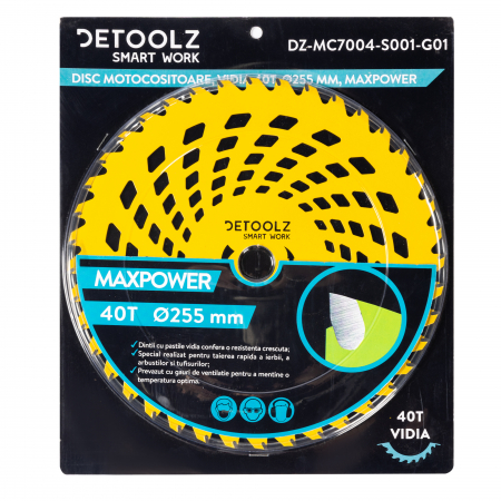 Disc motocositoare 40T Vidia, 255 x 25.4 x 2 mm [2]