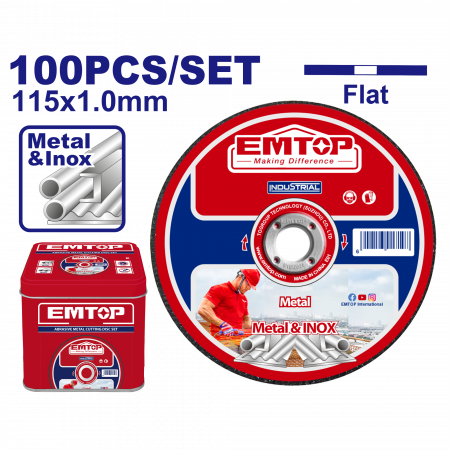 Discuri debitare - Discuri abrazive 115mm x 1.0mm, set 100 buc