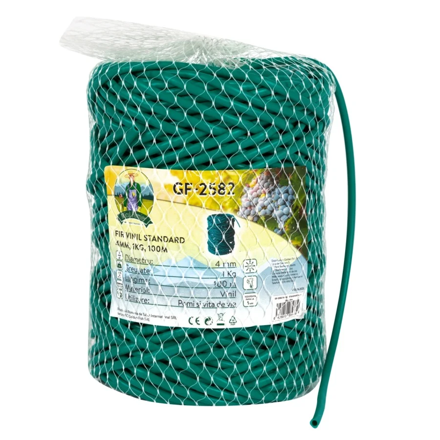 Fir Motocoasa Patrat 4 mm standard, Rola 1Kg 100m, Fir Vinil Rezistent pentru Vegetatie Grea si Maracinis [3]