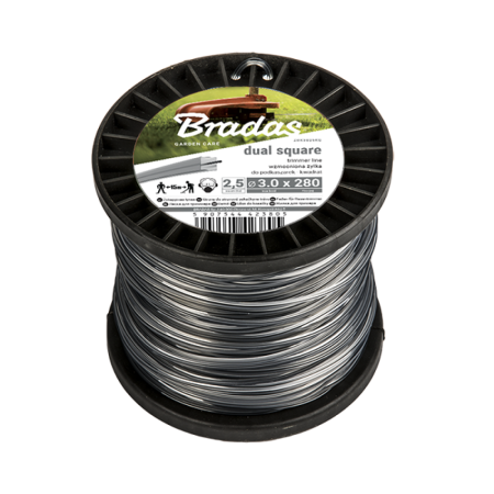 Fire motocoasa - Fir Motocoasa Profesional 2.7mm x 100m Patrat Dual, Fir Trimer Bicomponent pentru Buruieni Groase