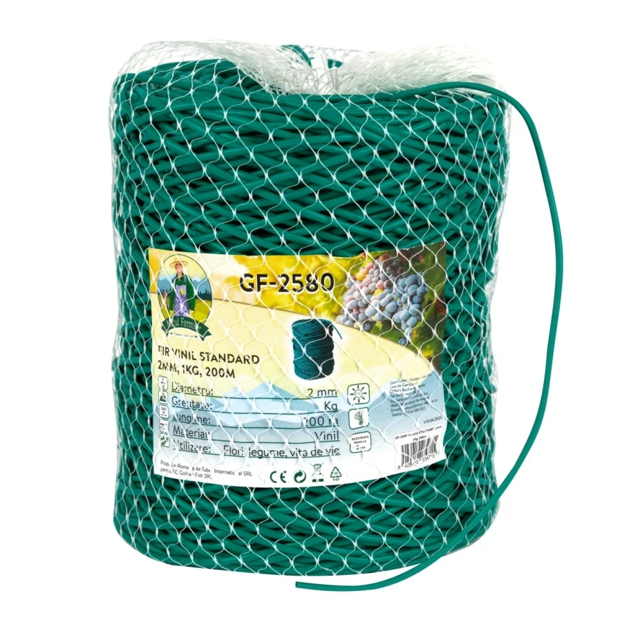 Fir Motocoasa Rotund 2 mm standard, Rola 1Kg 200m, Fir Vinil Flexibil pentru Gazon Rezidential si Iarba Frageda [3]