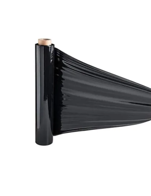 Folie Stretch Neagra pentru Paletizare 23 My 1.4kg, Folie Manuala de Ambalare si Protectie Marfa [1]