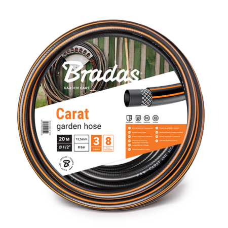 Accesorii irigat - Furtun de Gradina 3/4 25m 3 Straturi Bradas Carat, Debit Mare, Rezistent la UV si Alge