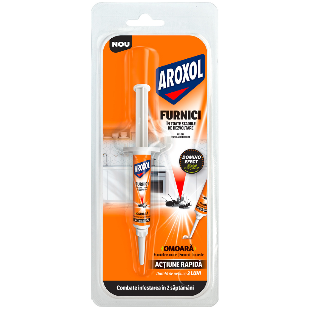 Insecticid - Gel Contra Furnicilor Aroxol Seringa 7g, Insecticid Momeala pentru Distrugerea Musuroiului din Casa si Solar