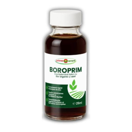 Ingrasaminte plante - Ingrasamant Foliar Boroprim 25ml pentru 10L Apa - Stimuleaza Inflorirea si Legarea Fructelor