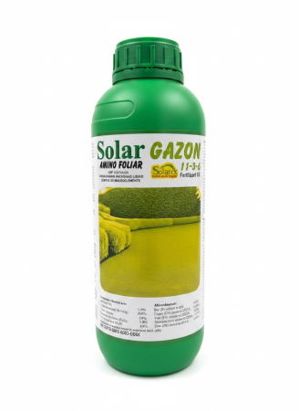 Ingrasaminte plante - Ingrasamant Foliar Solar Gazon 1L, Fertilizant Lichid Profesional pentru Inverzire Rapida si Densitate Curte