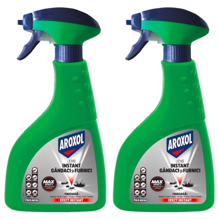 Insecticid Lichid Anti Gandaci si Furnici Aroxol Actiune Instant 400ml, Solutie de Contact pentru Suprafete [1]