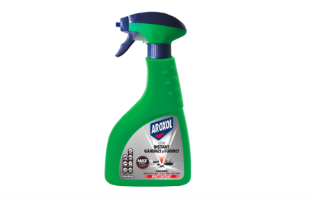 Insecticid - Insecticid Lichid Anti Gandaci si Furnici Aroxol Actiune Instant 400ml, Solutie de Contact pentru Suprafete