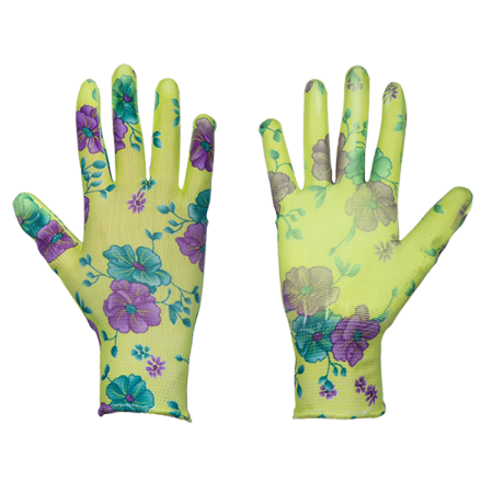 Echipament protectie gradina - Manusi de Gradinarit si Precizie PURE FLOXY, Poliester cu Invelis Poliuretan PU, Marimea 8
