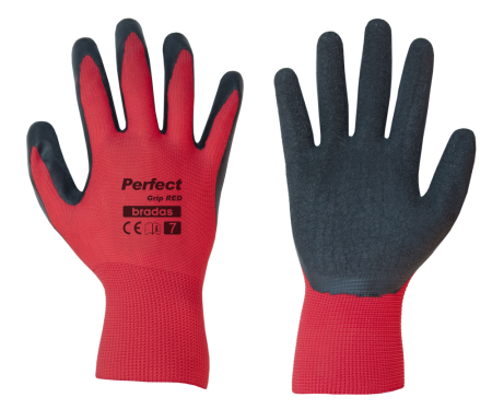 Echipament protectie gradina - Manusi de Protectie Marimea 10 Perfect Grip Red Bradas, Manusi de Lucru din Poliester Impregnate cu Latex Rugos