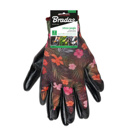 Manusi de Protectie si Gradinarit NITROX BLACK JUNGLE, Poliester cu Invelis Nitril, Marimea 7 [1]