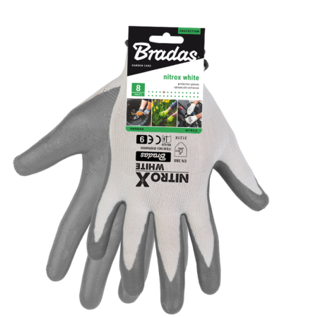 Manusi de Protectie si Gradinarit NITROX WHITE, Poliester cu Invelis Nitril, Marimea 9 [1]