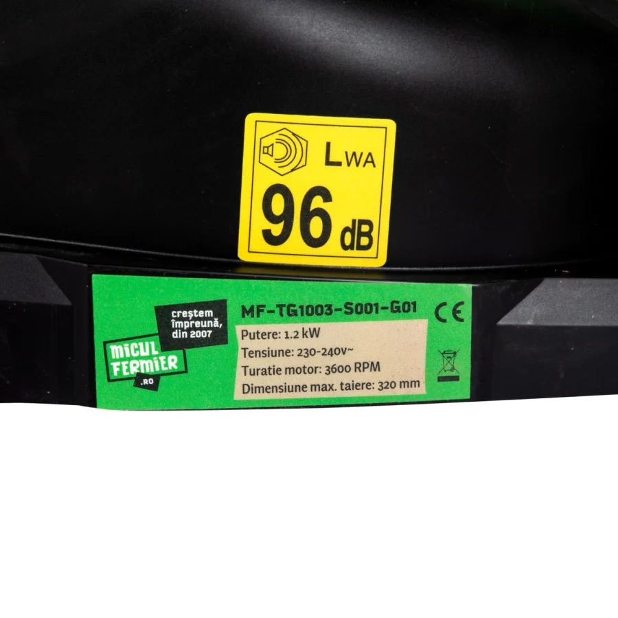 Masina Electrica de Tuns Gazon Micul Fermier 1.2kW, Masina de Taiat Iarba Latime 32cm cu Cos Colector 30L [4]