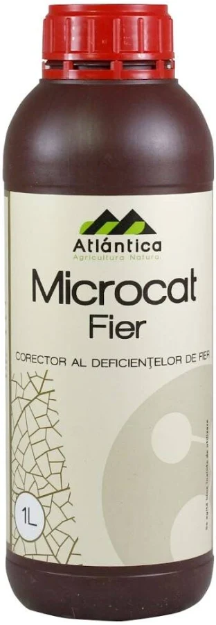 Ingrasaminte plante - Microcat Fier 1L, Corector de Carenta, Fertilizant Foliar cu Aminoacizi si Acizi Organici