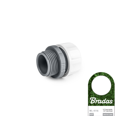 Accesorii irigat - Mufa Reparare si Prelungire Furtun 1/2 cu Filet Exterior 3/4 Bradas, Conector Hibrid Irigatii