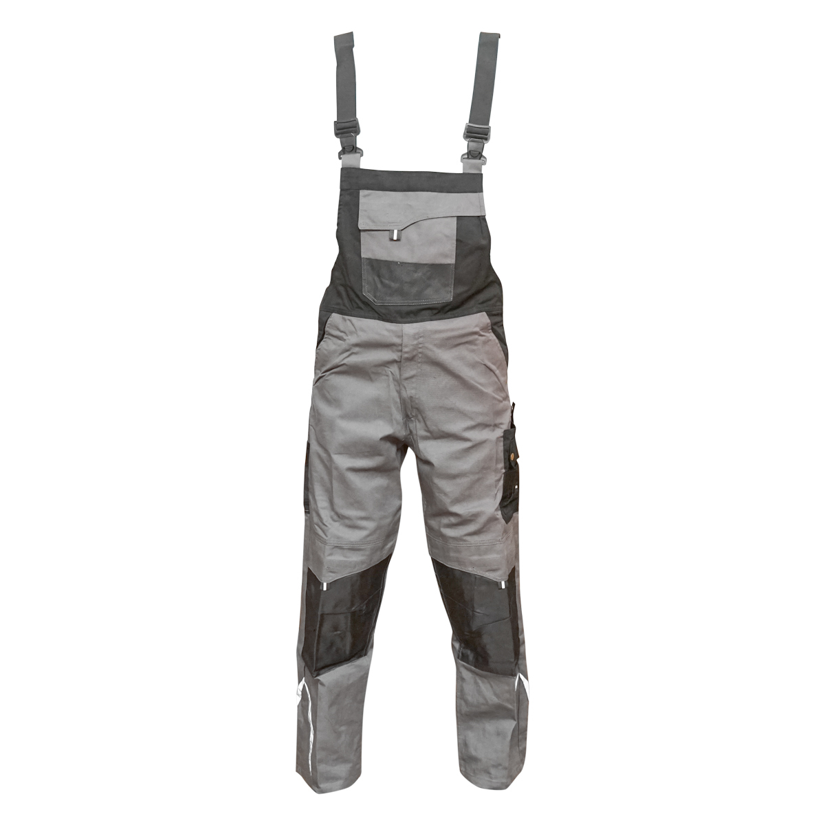 Echipament protectie gradina - Pantaloni de lucru cu pieptar, gri cu negru, M