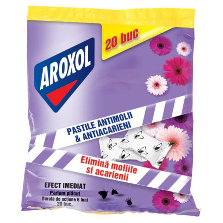 Pastile Anti Molii de Haine Aroxol 20 Bucati, Rezerve Solide Inodore pentru Dulapuri si Sertare [1]
