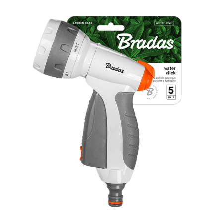 Pistol de Udat Metalic Water Click 5 Functii Bradas, Tun de Stropit Heavy-Duty pentru Gradina [1]