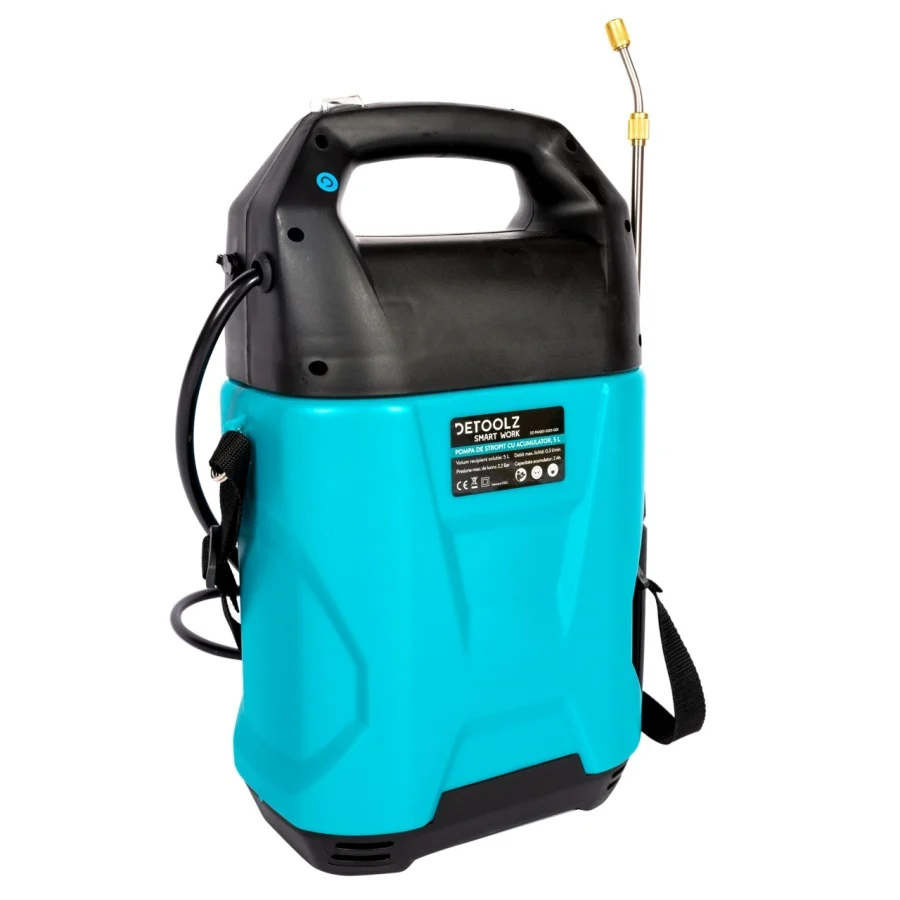 Pompa de Stropit cu Acumulator Li-Ion 5L Detoolz, Vermorel Electric Compact Portabil cu Duza din Alama [7]