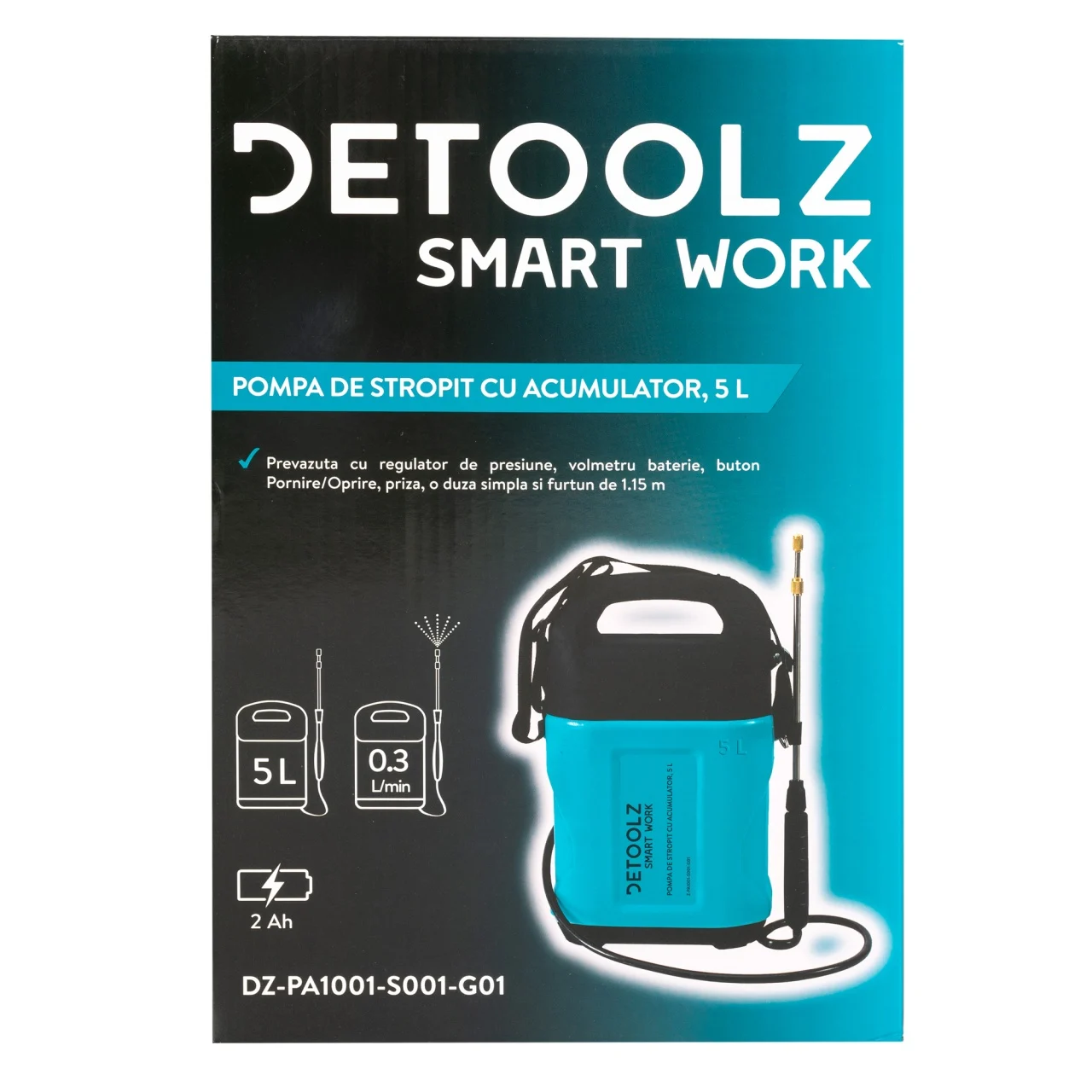 Pompa de stropit - Pompa de Stropit Electrica 5L cu Acumulator Li-Ion, Micul Fermier DZ-G101, Pulverizator Autonom