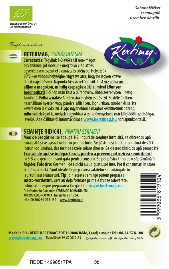 Ridichi Bio Germinare – Muguri Crocanti, Gust Picant Natural [1]