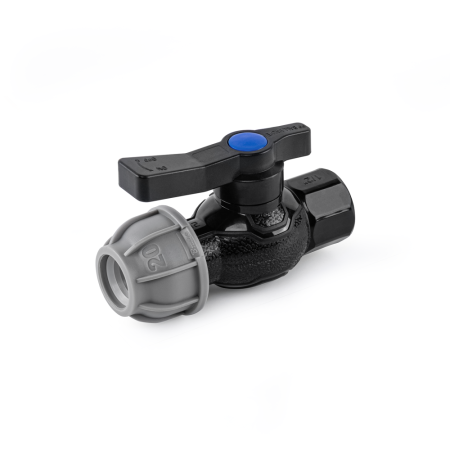 Accesorii irigat - Robinet Compresiune PE 20mm cu Filet Interior 1/2 Bradas, Robinet cu Sfera PN10 pentru Irigatii