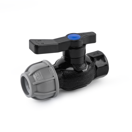 Accesorii irigat - Robinet pentru Teava PE 25mm cu Filet Interior 3/4 Ieftin, Robinet cu Sfera PN10 de Compresiune Irigatii