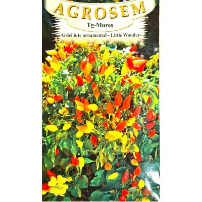 Seminte ardei - Seminte Ardei Iute Ornamental Little, Plic 0.2g, Planta Compacta pentru Ghiveci, Agrosem