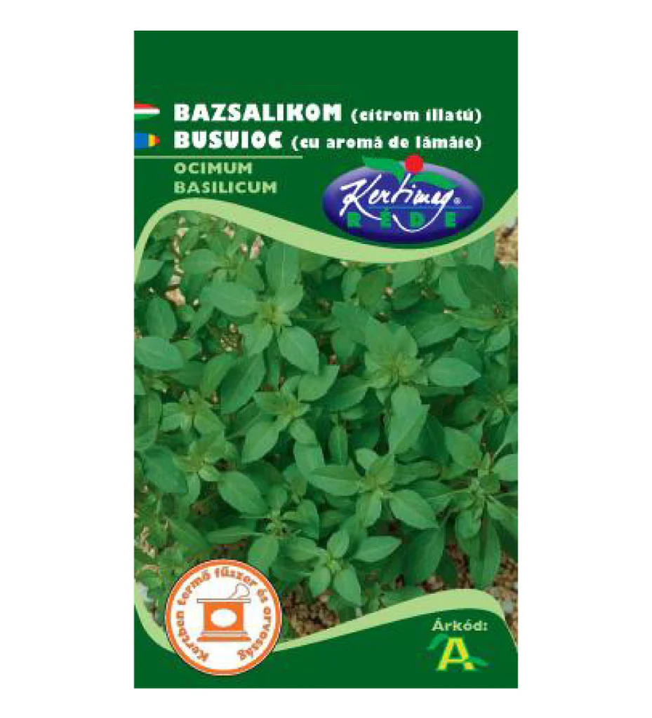 Verdeturi - Seminte Busuioc cu aroma de lamaie 1g Kertimag - Planta Aromatica Exotica pentru Deserturi si Peste