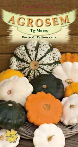 Seminte dovleac decorativ - Seminte Dovlecel Patison Custard Mix 1.5g Agrosem - Amestec Decorativ si Gustos