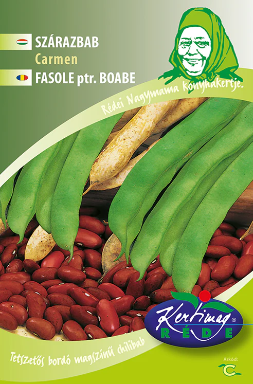 Seminte fasole - Seminte Fasole Boabe Uscate Carmen, 50 g, Kertimag, Soi Pitic (Oloaga) Rosu-Inchis
