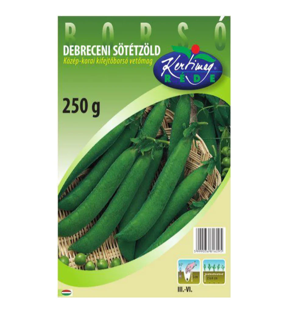 Seminte mazare - Seminte Mazare Debreceni Sotetzold 250g Kertimag - Mazare Verde Inchis cu Bob Neted