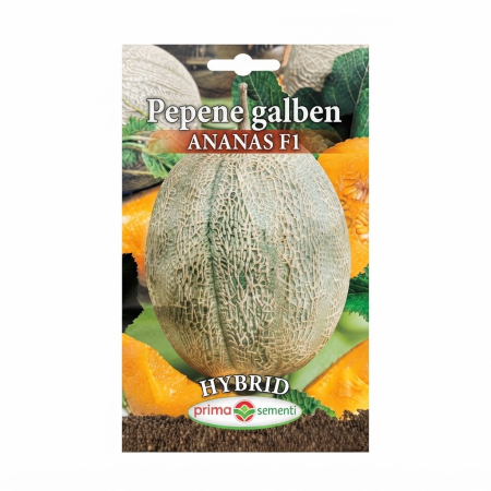 Pepene - Seminte Pepene Galben Ananas F1 2g - Hibrid Tip Ananas Foarte Dulce si Parfumat
