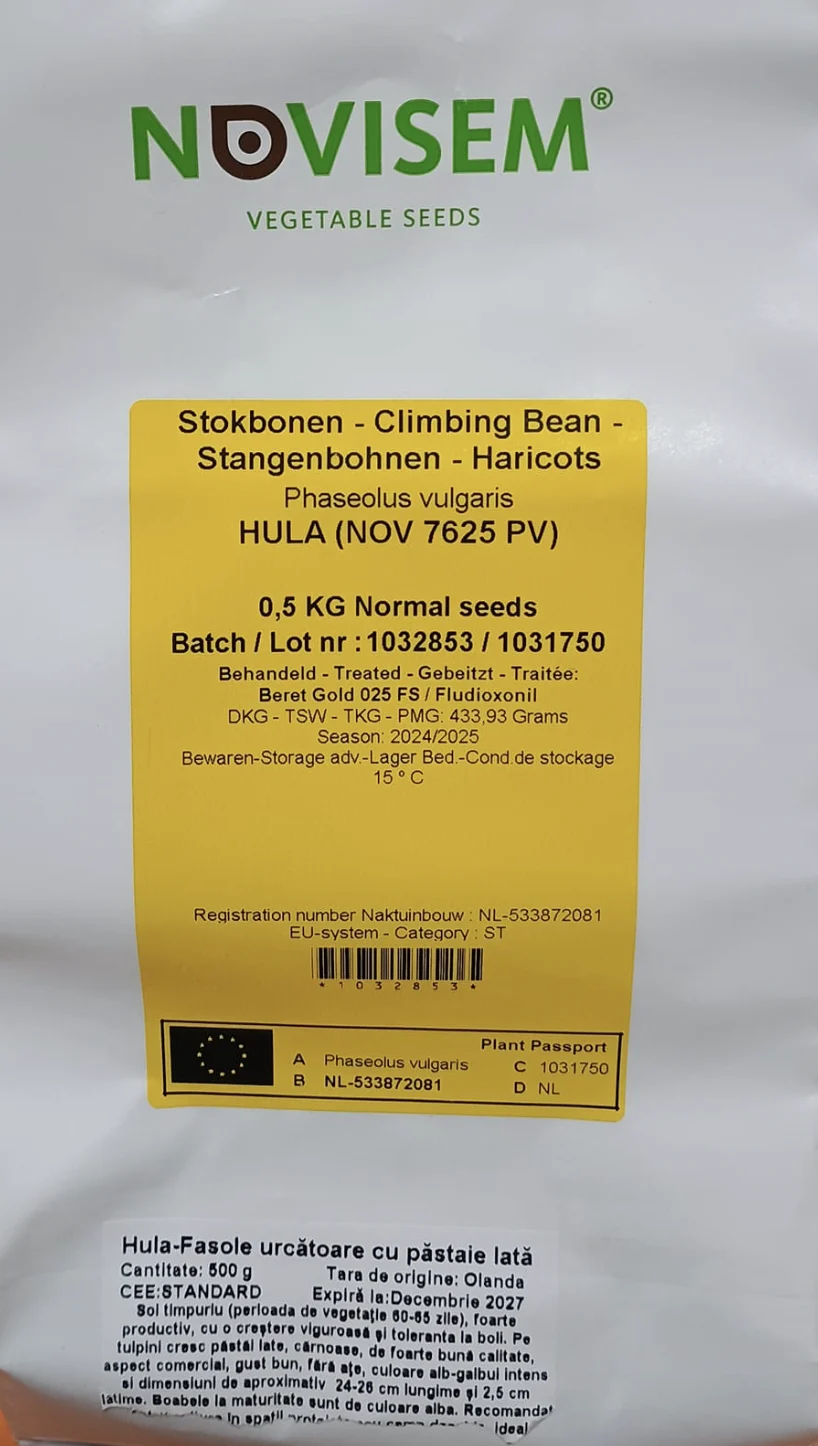 Seminte Profesionale Fasole Hula, Pachet 500g, Fasole Verde Pitica Foarte Productiva, Klastorf [1]
