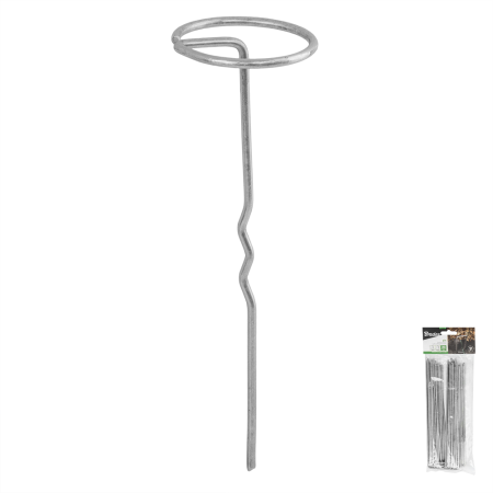 Diverse casa si gradina - Set 10 Cuie G din Metal Galvanizat Extra Lungi 6x20cm, Agrafe Metalice pentru Fixare Agrotextil si Geotextil